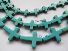 22x30mm full strand turquoise beads crosses blue green jewelry bead