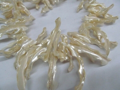 batch genuine MOP shell 15-35mm 2strands 16inch,mother of pearl freeform chips branch white assortme
