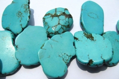 35%off-- 18-100mm full strand turquoise beads freeform slab nuggets green jewelry beads