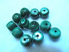 AA grade 6x8 8x12 10x14 12x18mm 12pcs genuine malachite DIY bead rondelle barrel drum handmade polis