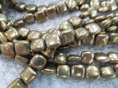 bulk 6-18mm 50strands genuine pyrite beads gold column square heart coin oval twist drop charm jewel