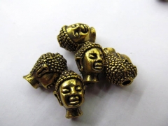 wholesale 100pcs 13x11mm TierraCast Buddha Beads - Brass Ox Plated Lead Free Pewter Connector Charm