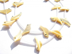 5strands 100pcs 6x10mm ,MOP shell mother of pearl bird animals yellow assortment cabochons beads