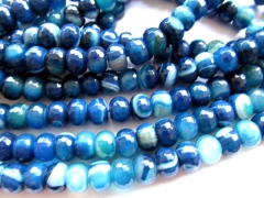 5strands 5x8-13x18mm high quality gergous natural agate bead rondelle abacus faceted sapphire blue b