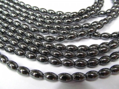 5strands 6x9-10x16mm hematite beads gunmetal rice barrel connector beads