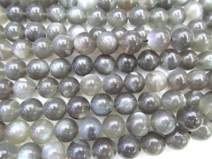 full strand 16inch Natural moonstone gems Round Ball white grey black flashy jewelry be