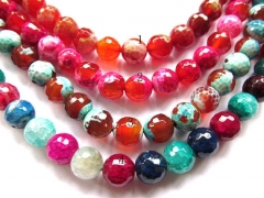 wholesale 9strands 10mm 12mm agate bead round ball faceted crimson red assortment jewelry beads