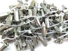 wholesale bulk 10x30mm genuine natural Pyrite gemstone Horn, Bullet gold necklace bead --2strands 16