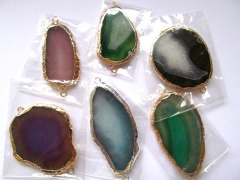 larger 40-70mm 6pcs genuine lace agate gemstone crystal druzy quartz titanium slab freeform nuggets 