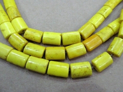 wholesale turquoise semi precious rectangle pillow yellow mixed jewelry beads 10x14mm--5strands 16in