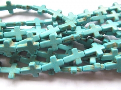 22x30mm full strand turquoise semi precious crosses blue green jewelry bead