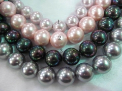 genuine shell round 12mm 5strands 16inch,high quality ball pink white grey mystic assortment jewelry