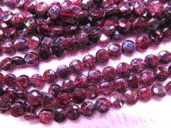 5strands 8mm genuine garnet rhodolite beads round oval facted jewelry beads