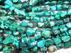 high quality 10-14mm 2strands genuine turquoise semi precious nuggets freeform tibetant jewelry bead