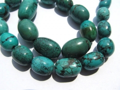 high quality genuine turquoise semi precious nuggets barrel green blue tibetant jewelry beads 10-16m
