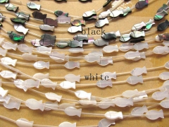 wholesale 5strands 9x15mm genuine MOP shell gergous mother of pearl handmade cute fish white black a