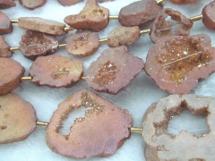 25-80mm 16inch high quality Druzy Agate bead Nugget freeform rock peach red assortment Pendant