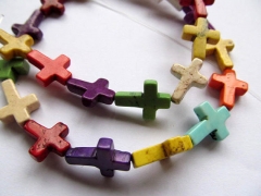 wholesale 12x16mm 5strands, wholesale turquoise beads crosses pink yellow red purple blue black whit