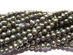 high quality 2 3 4 5 6 8 10 12 14mm full strand genuine pyrite gemstone iron gold round ball gemston