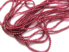 genuine garnet rhodolite beads 2mm 5strands 16inch strand ,high quality round ball crimson red jewel