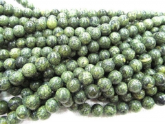 wholesale 6mm genuine serpentine stone round ball olive green jewelry beads --5strands 16"/L