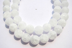 high quality bulk 10mm 5strands natural white quartz beads,round ball matt crab cracked crystal gerg