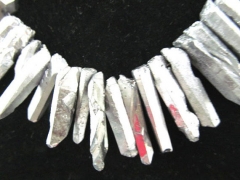 wholesale full strand 17inch /L Titanium quartz crystal freeform spikes points drilled briolettes gr