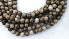 2strands 4-14mm Genuine Brown Lace Ocean Jasper stone Round Ball grey coffee wood Japser loose beads