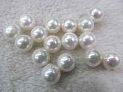 8-12mm 24pcs handmade genuine pearl round ball freshwater white clear assortment jewelry beads --hal