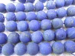 Wholesale 2strands 6 8 10 12 14 16mm genuine Lapis Lazulie Gemstone Round Ball Matte blue gold loose