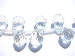 high quality crystal like charm craft drop onion faceted clear white assortment jewelry beads 8x15mm