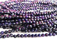 4mm 10strands Agate multicolor bead faceted round ball violet purple jewelry beads