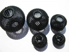 Black Friday Sales 24ps 12-30mm Basketball Wives Mesh Bead Balls Earring Findings Silver black rose 