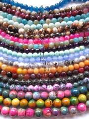 wholesale agate bead round ball faceted carmine pink red blue green mixed jewelry beads 10mm--5stran