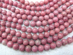 high quality genuine rhodonite gemstone 8mm 5strands 16inch strand ,high quality round ball red blac