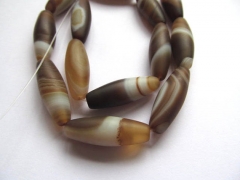 high quality 18x40mm full strand natural Botswana Agate for making jewelry long rice brown bead