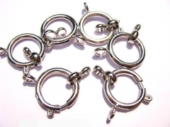 50pcs 8-20mm wholesale jewelry clasps  spring ring brass clasp silver gold antique black mixed jewelry finding