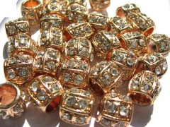 high quality larger hole barrel crystal ,metal &czech rhinestone spacer silver antique gold mixed je