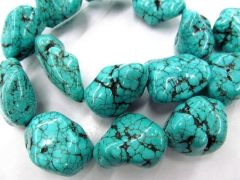 high quality 18-25mm 16inch Turquoise semi precious nugget freeform blue green jewelery bead