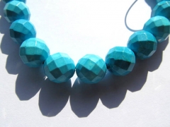 10mm 5strands turquoise beads round ball faceted blue green mixed jewelry beads