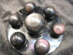 20-60mm 8sets natural Obsidian Sphere crystal round ball bottle carved rainbow obsidian gemstone +ob