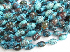 wholesale 7x10mm 5strands gergous natural agate bead rice egg faceted multicolor crystal jewelry bea