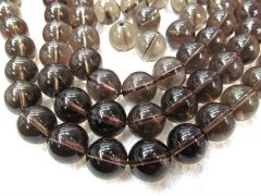 high quality 12mm 5strands crystal smoky quartz beads, round ball smooth jewelry beads