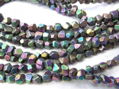 wholesale bulk 6mm 5strands genuine pyrite beads, nuggets freeform irregular briolette rainbow blue 