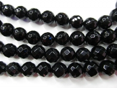 AA grade 4 6 8 10 12 14 16mm full strand Natural Brazil Agate Gem Round Ball faceted Black Jet loose