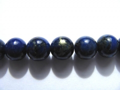 high quality lapis lazuli charm beads round ball blue gold jewelry bead 8mm--2strands 16"/per