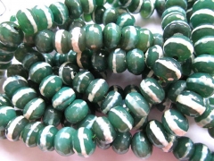 5strands 12x16mm gergous natural agate bead rondelle abacus faceted green white veins assortment bea