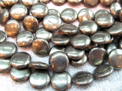 AA grade genuine pyrite beads 20mm ,roundel coin disc iron golden gemstone jewelry beads focal--2str