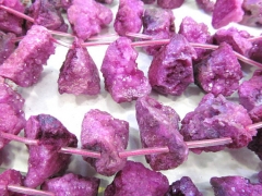 6-45mm 16inch high quality fuchsia pink Druzy Titanium crystal Quartz Charm Beads nuggets freeform c
