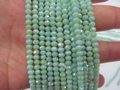 Unique 5strands 4x6 5x8 6x10mm Crystal like spacer beads Rondelle Abacus Faceted Ocean blue green mi